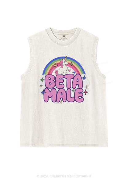 Beta Male Unicorn Y2K Washed Tank Cherrykitten