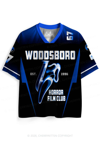 Halloween Skull Horror Film Club Y2K Sport Jersey Shirts Cherrykitten