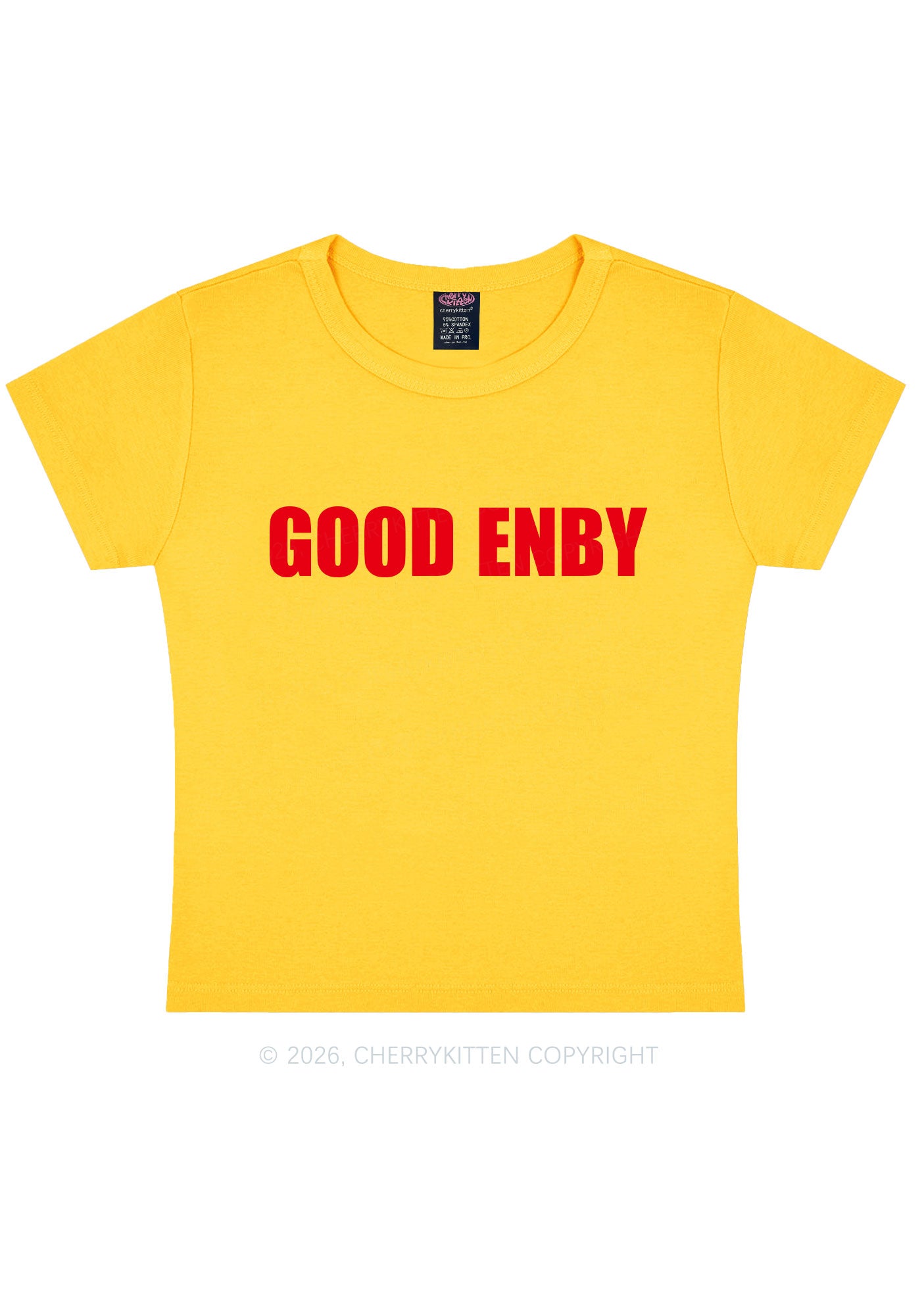 Good Enby Pride Y2K Baby Tee Cherrykitten