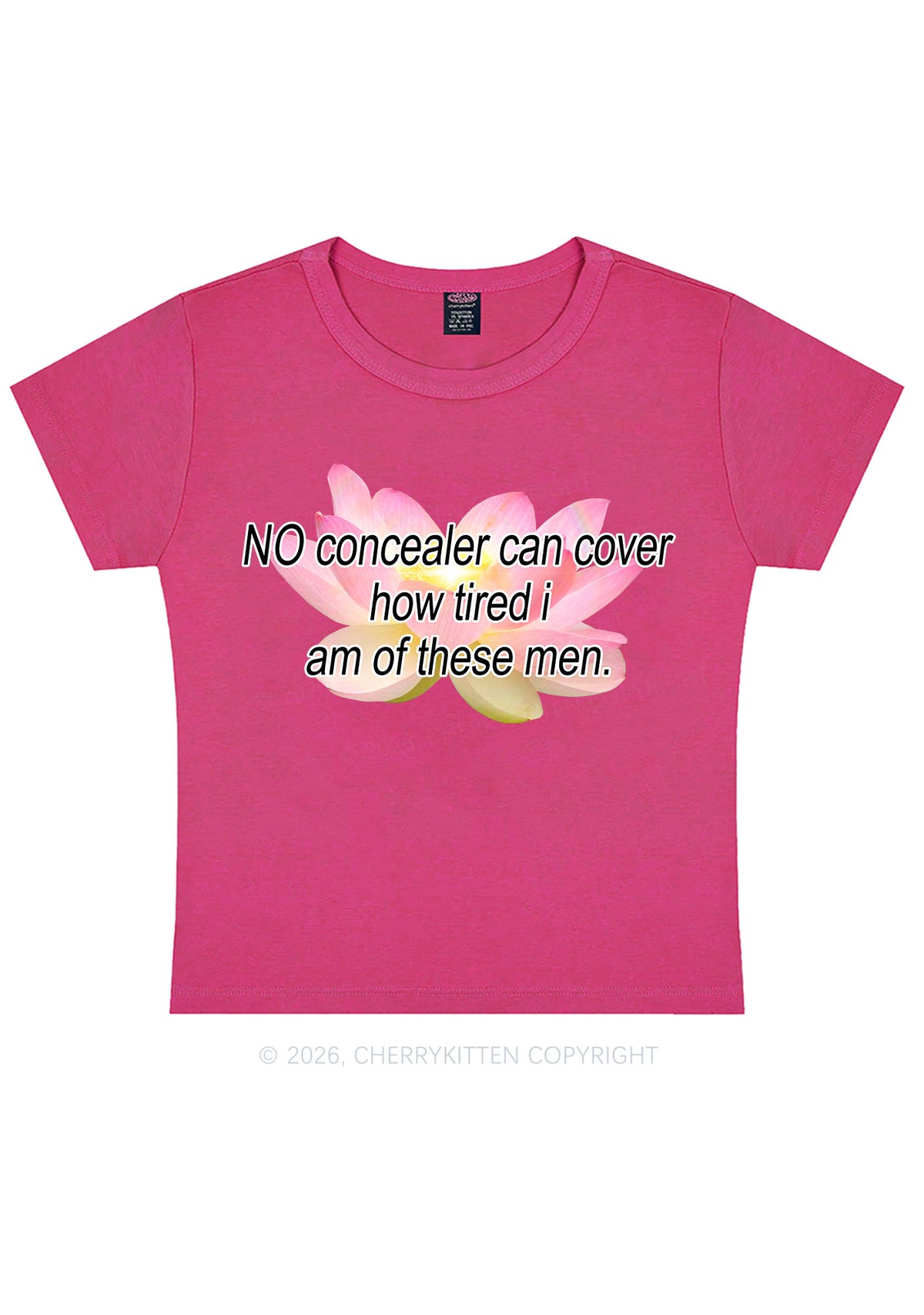 No Concealer Can Cover Men Y2K Baby Tee Cherrykitten