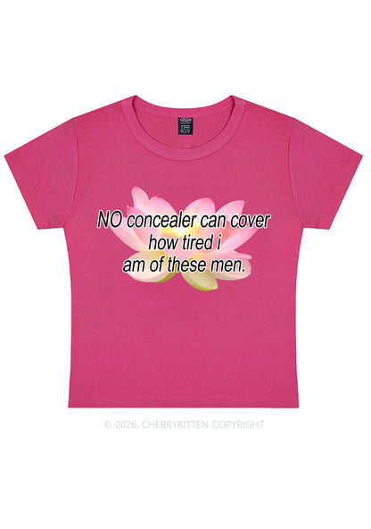 No Concealer Can Cover Men Y2K Baby Tee Cherrykitten