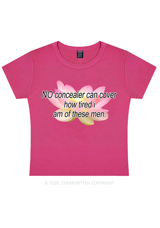 No Concealer Can Cover Men Y2K Baby Tee Cherrykitten