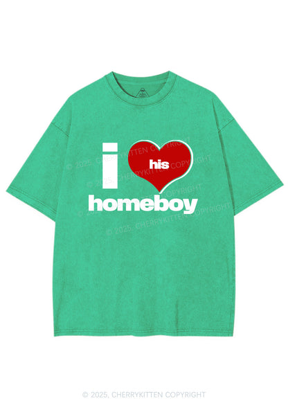 I Love His Homeboy Y2K Shirts Washed Tee Cherrykitten