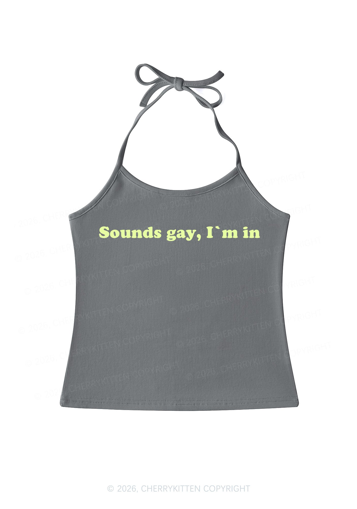Sounds Gay Pride Y2K Halter Neck Cami Cherrykitten
