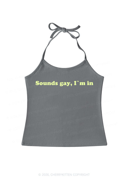 Sounds Gay Pride Y2K Halter Neck Cami Cherrykitten