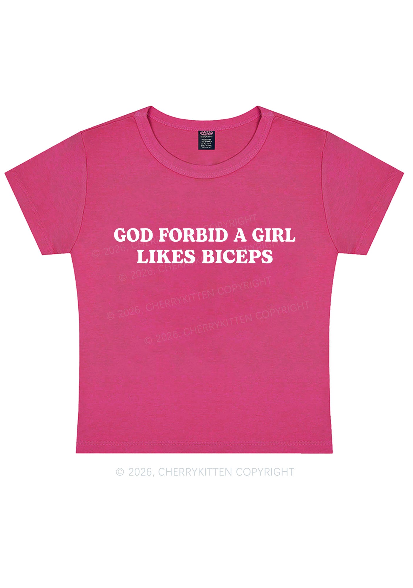 God Forbid A Girl Likes Biceps Y2K Baby Tee Cherrykitten
