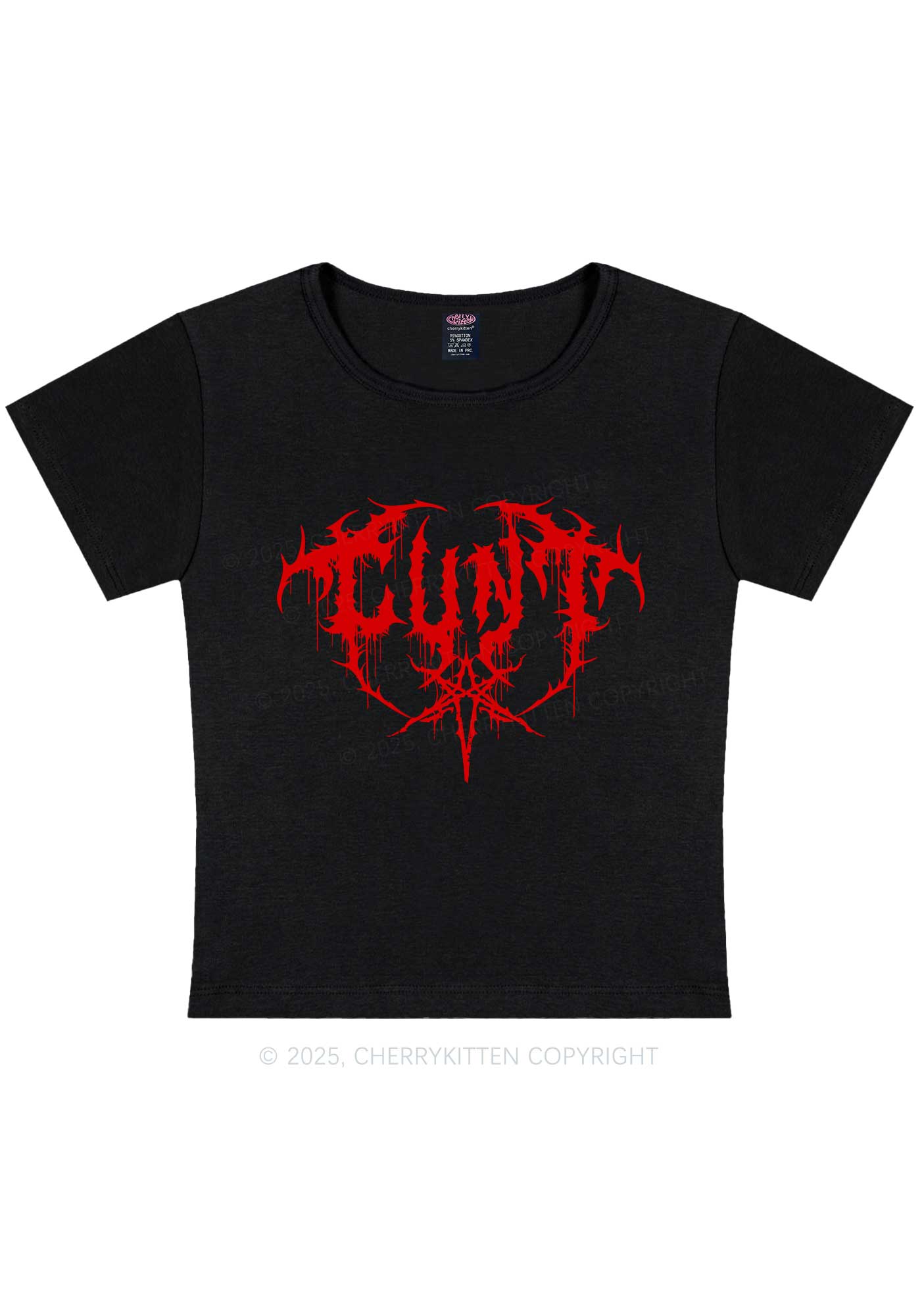Halloween Punk Cxxt Y2K Baby Tee Cherrykitten