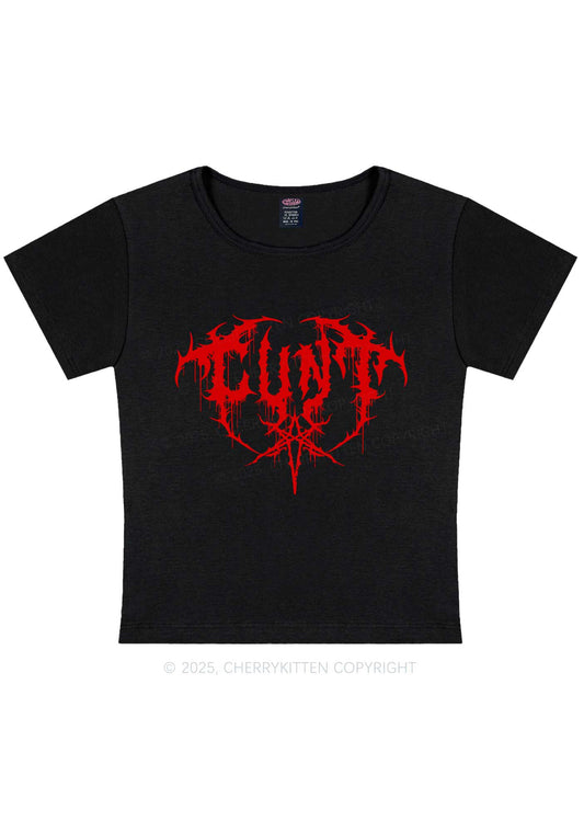 Halloween Punk Cxxt Y2K Baby Tee Cherrykitten