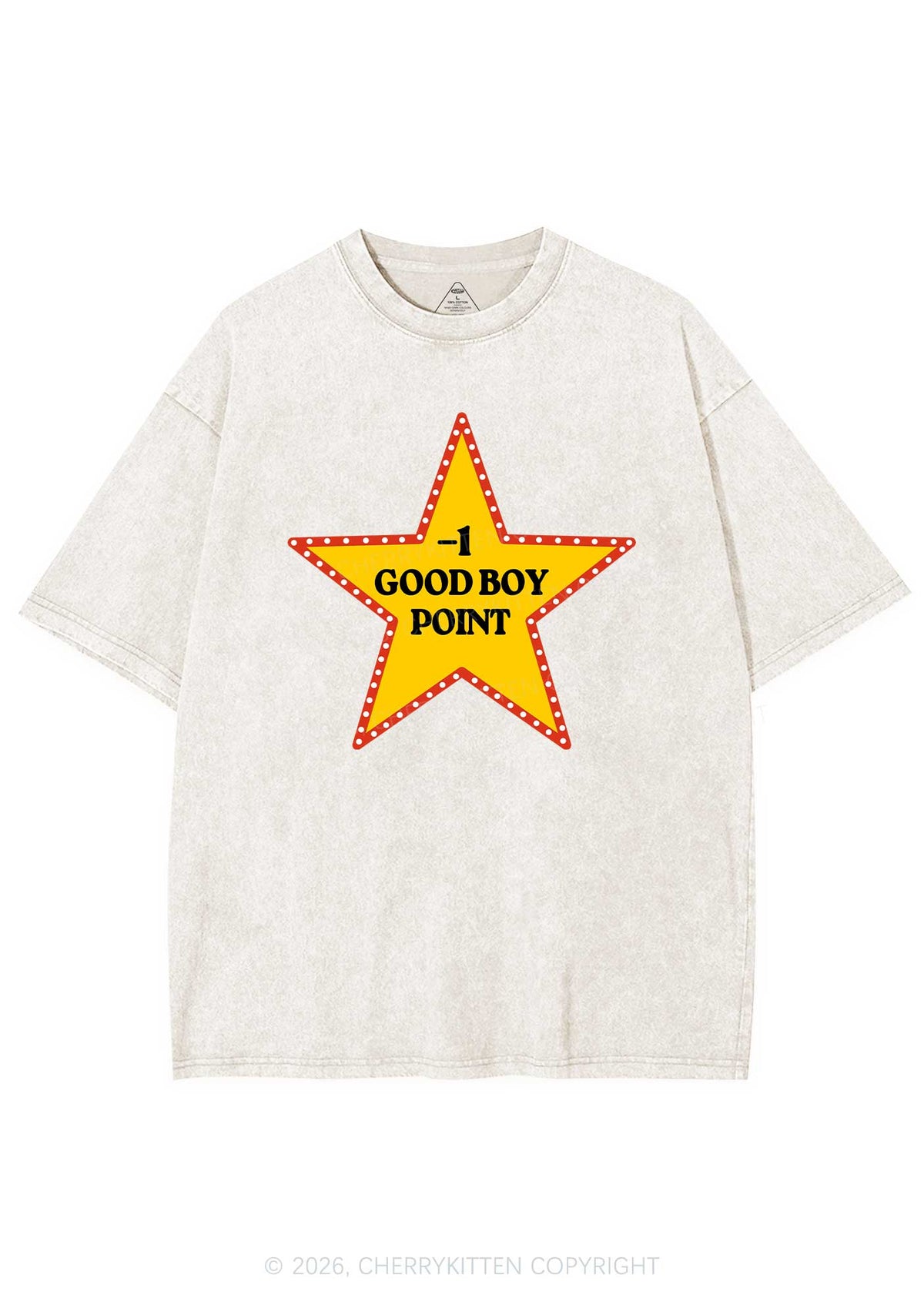 Minus One Good Boy Point Y2K Shirts Washed Tee Cherrykitten