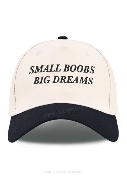 Embroidered Small But Big Dreams Y2K Color Block Baseball Cap Cherrykitten