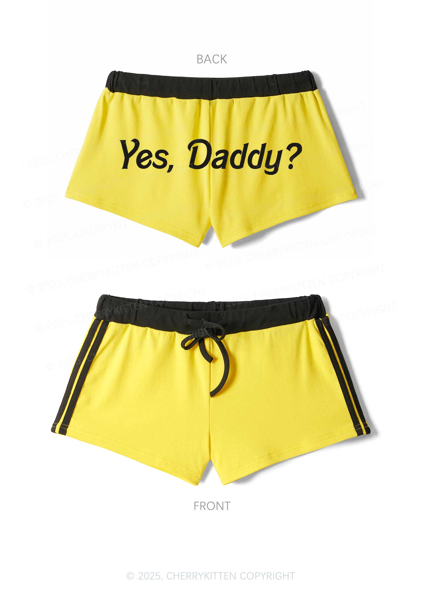 Yes Daddy Y2K Drawstring Mini Shorts Cherrykitten