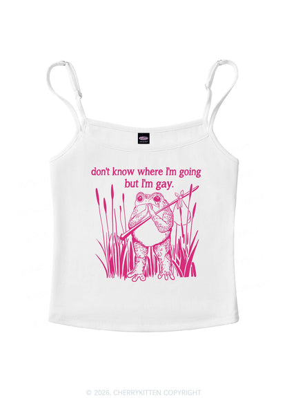 But I Am Gay Frog Pride Y2K Spaghetti Strap Cami Cherrykitten