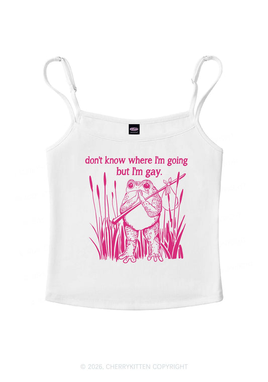 But I Am Gay Frog Pride Y2K Spaghetti Strap Cami Cherrykitten