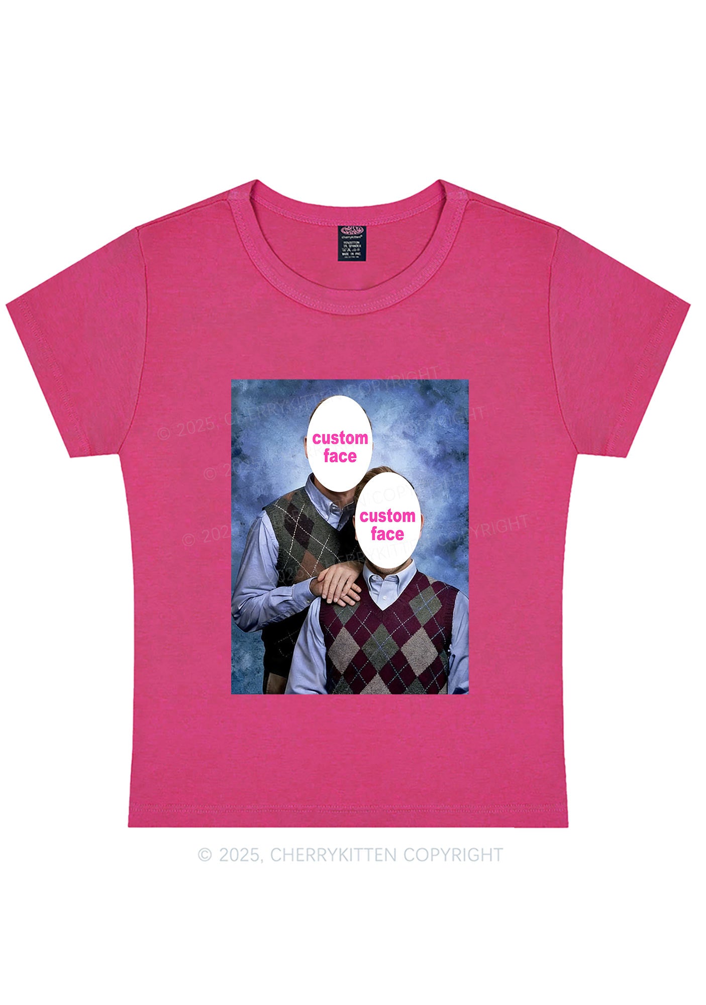 Custom Step Brothers Portrait Y2K Baby Tee Cherrykitten