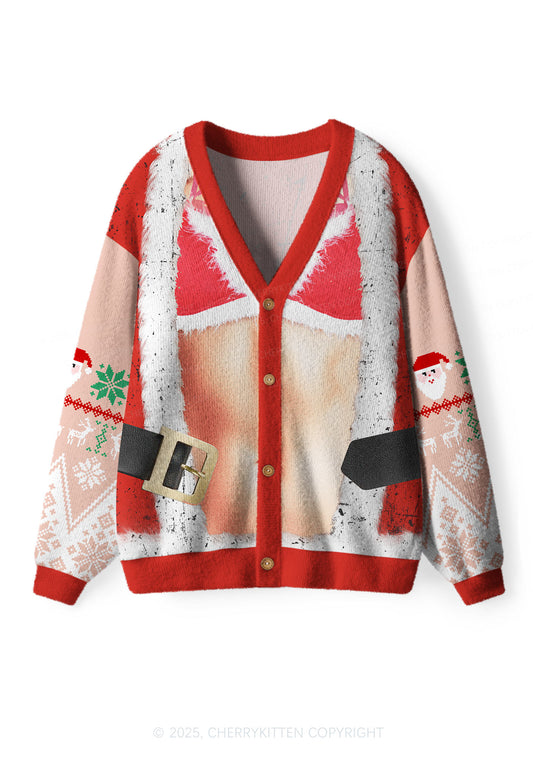 Bikini Santa Y2K Christmas Cardigan Knit Sweatshirt Cherrykitten