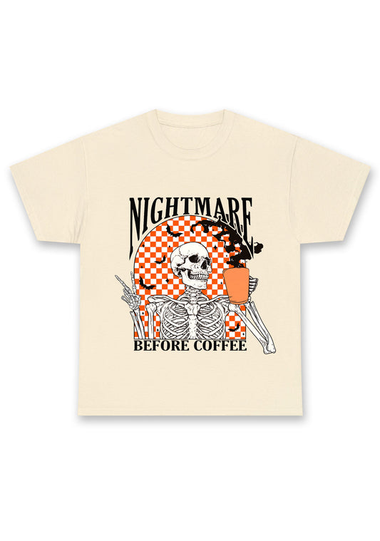 Halloween Nightmare Before Coffee Chunky Shirt