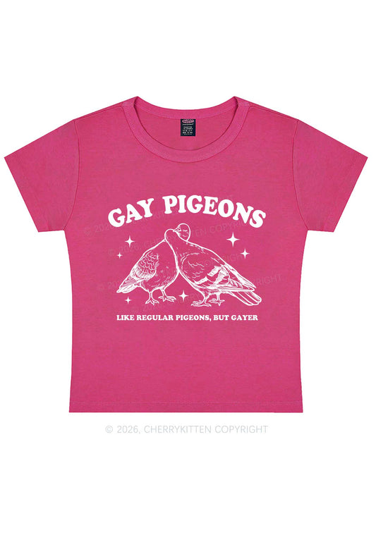 Gay Pigeons Kissing Pride Y2K Baby Tee Cherrykitten