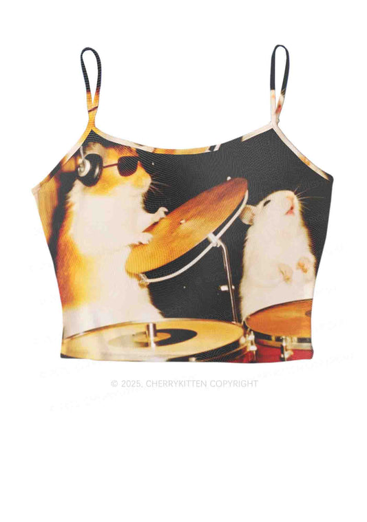 Rats Drummer Y2K Mesh Cami Tank Cherrykitten