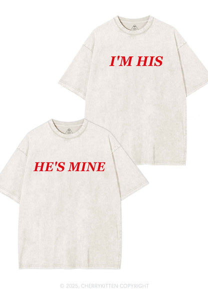 Hes Mine Im His Y2K Valentine's Day Washed Tee Cherrykitten