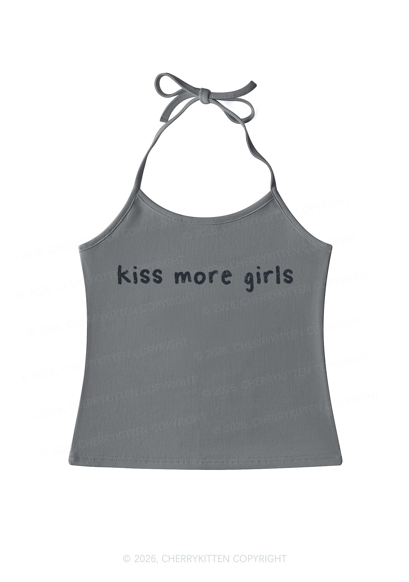 Kiss More Girls Pride Y2K Halter Neck Cami Cherrykitten