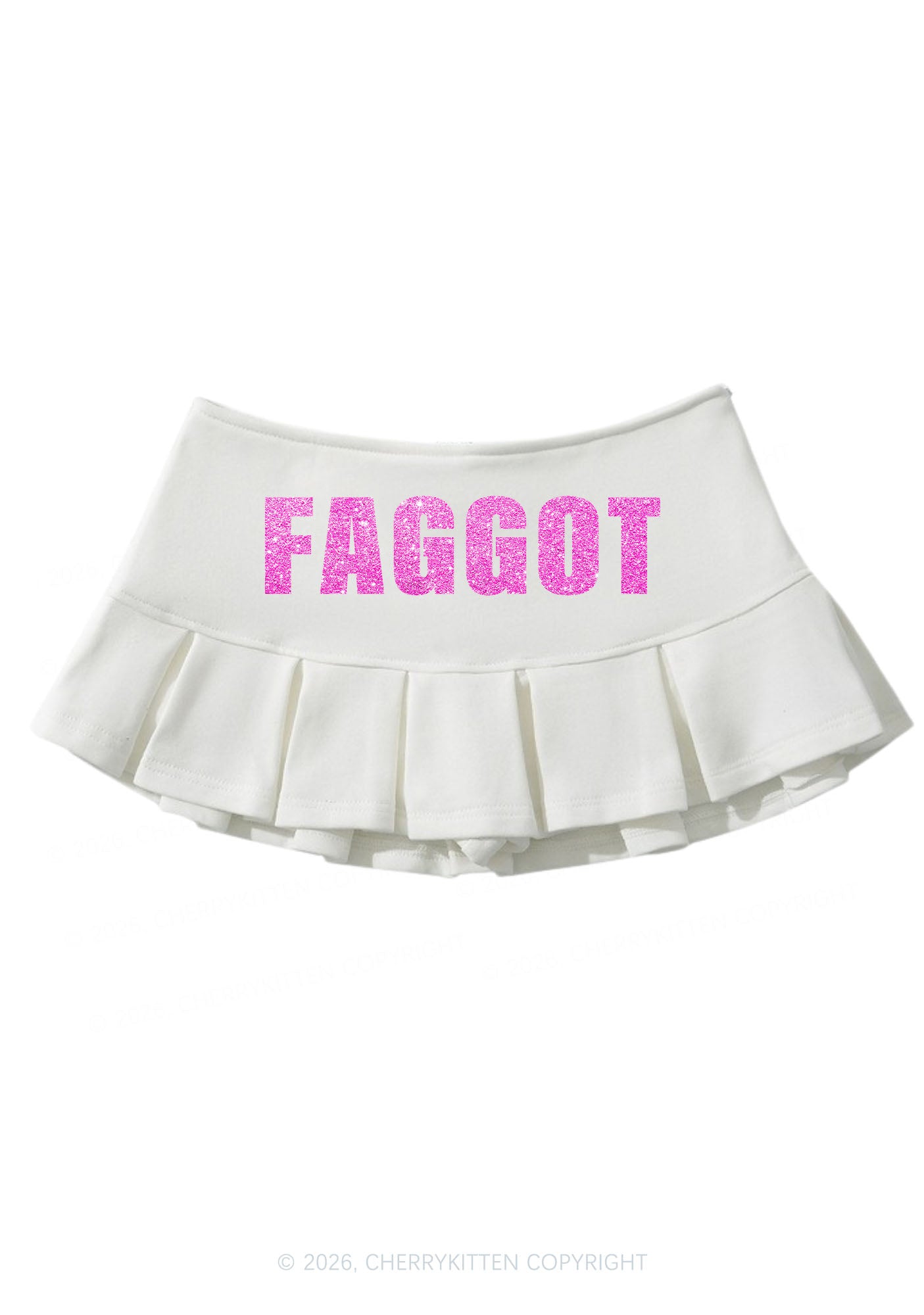Glitter Faggot Pride Y2K Mini Pleated Skirts Cherrykitten