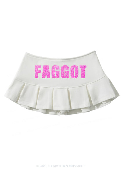 Glitter Faggot Pride Y2K Mini Pleated Skirts Cherrykitten