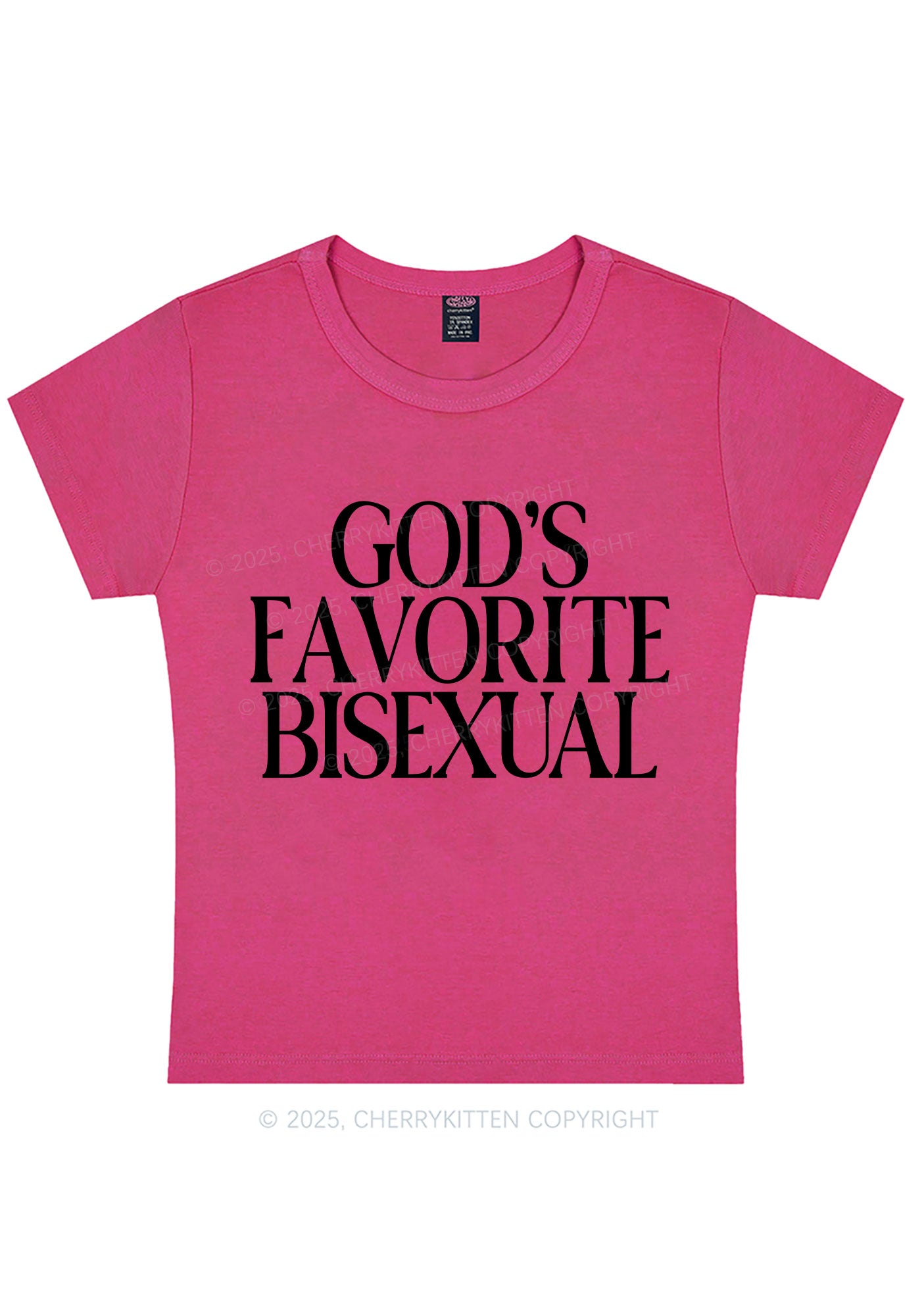 Gods Favorite Bisexual Pride Y2K Baby Tee Cherrykitten