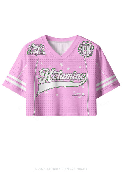 Custom Pink Star Ketamxxe Y2K Crop Sport Jersey Shirts Cherrykitten