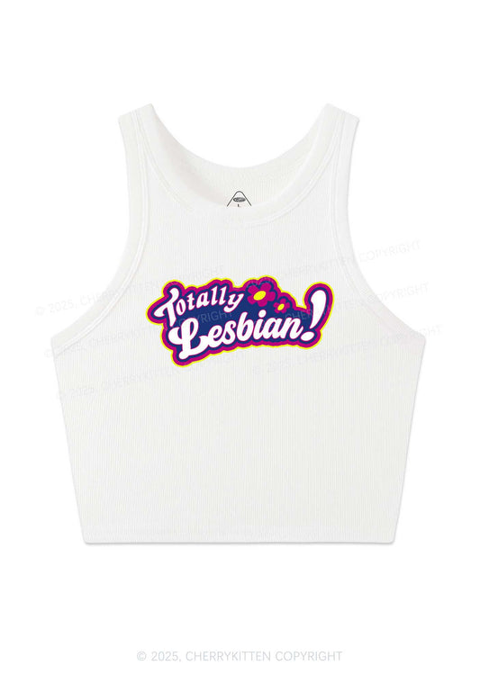 Totally Lesbian Pride Y2K Crop Tank Top Cherrykitten