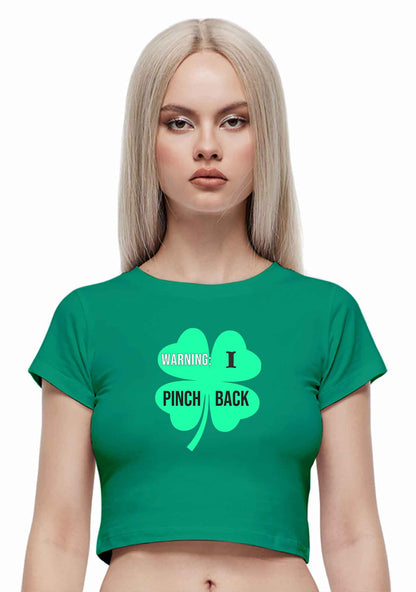 I Pinch Back St Patricks Y2K Baby Tee Cherrykitten