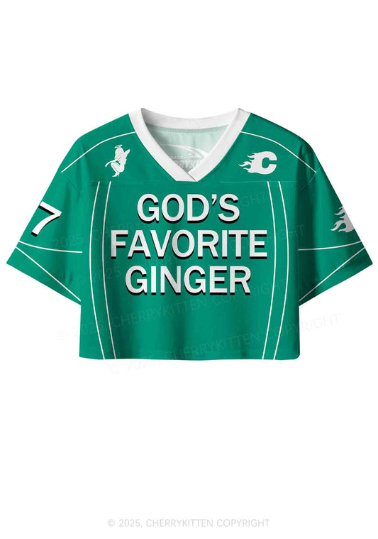 Custom Gods Favorite Ginger Y2K Crop Sport Jersey Shirts Cherrykitten