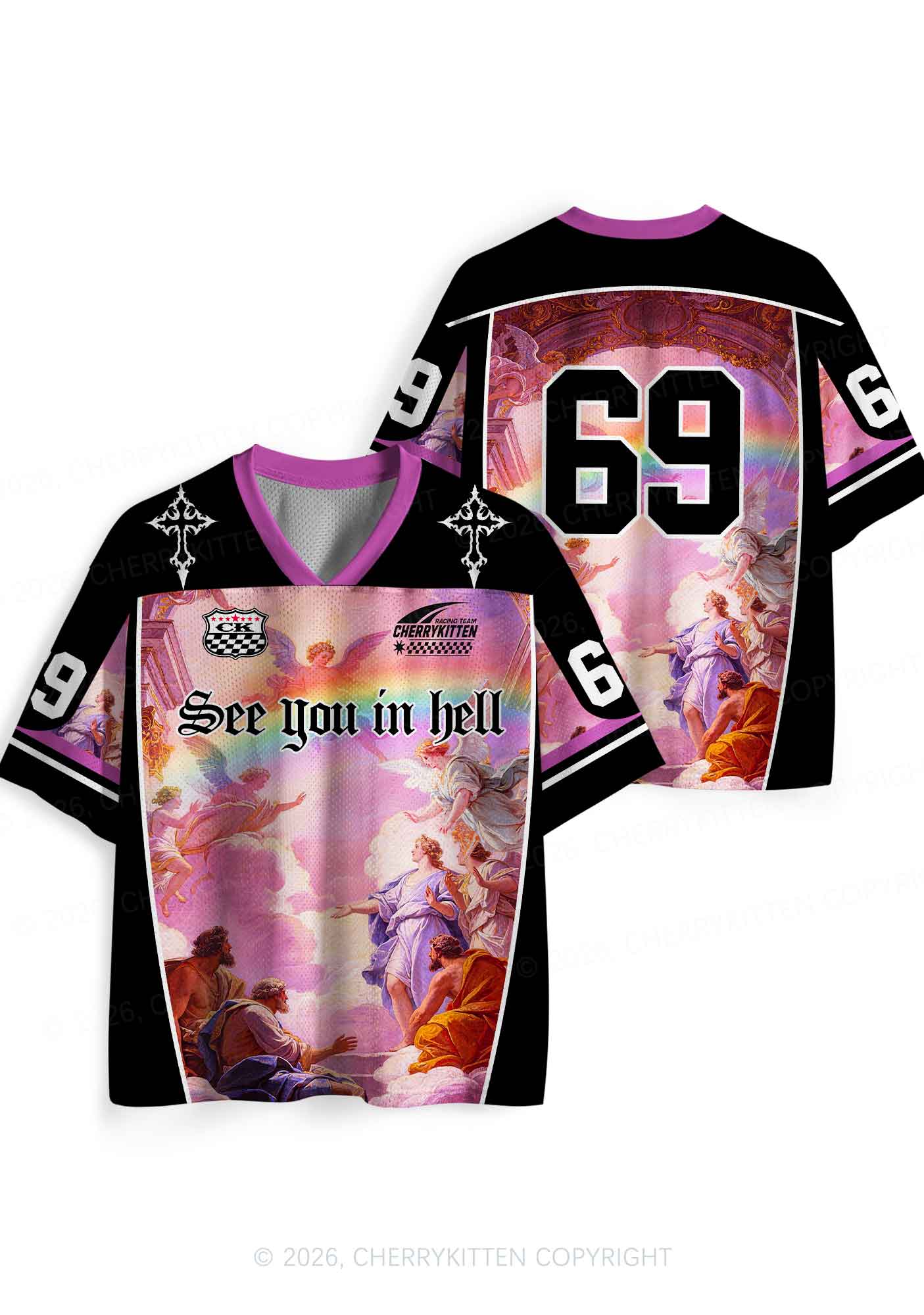 See You In Hell Angel Pride Y2K Sport Jersey Shirts Cherrykitten