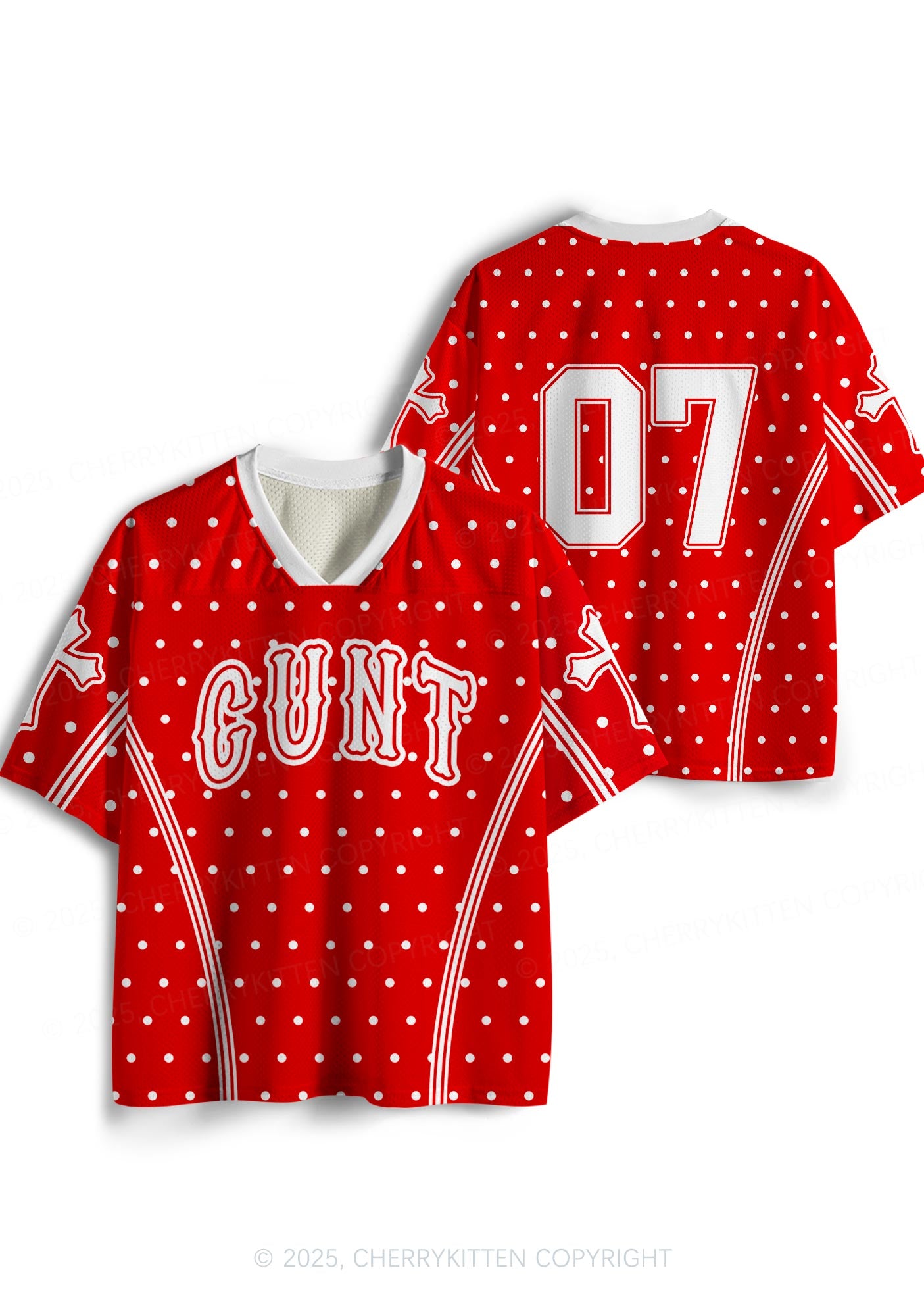Custom Red Polka Dots Cxxt Y2K Sport Jersey Shirts Cherrykitten