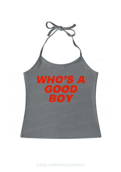 Whos Good Boy Y2K Halter Neck Cami Cherrykitten