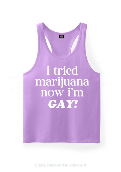 Now Im Gay Y2K Men Racerback Tank Top Cherrykitten