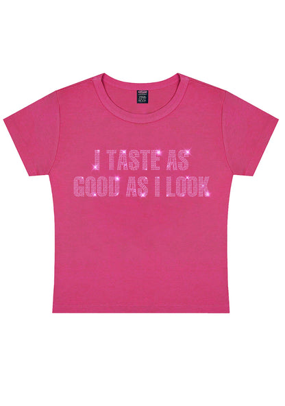 Rhinestone Taste Good Y2K Baby Tee Cherrykitten