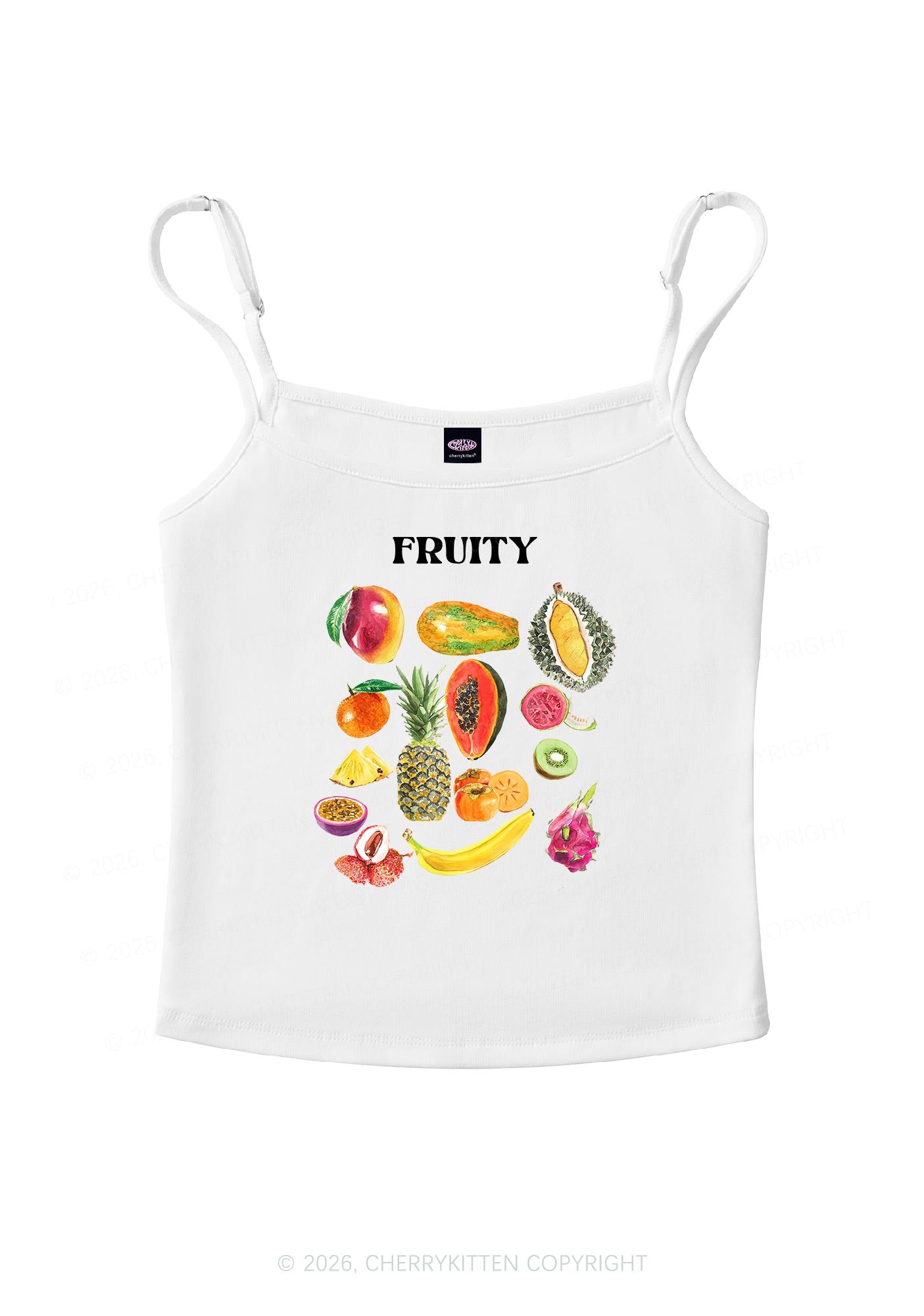 Fruity Pride Y2K Spaghetti Strap Cami Cherrykitten