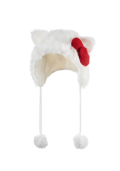 Red Bow Y2K Plush Hat Cherrykitten