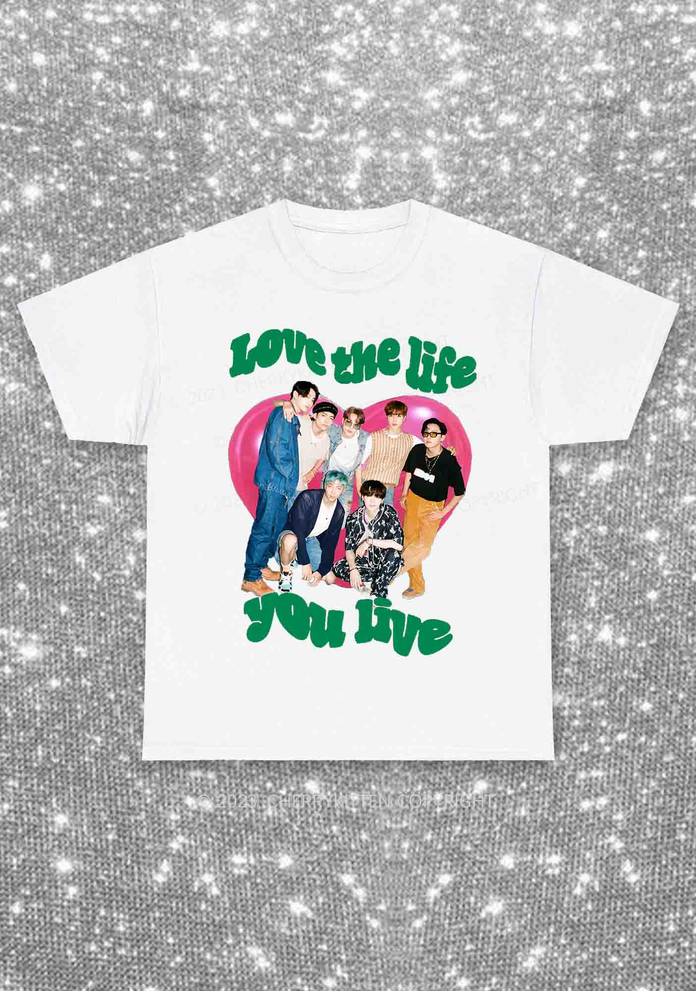 Love The Life You Live Kpop Y2K Chunky Shirt Cherrykitten