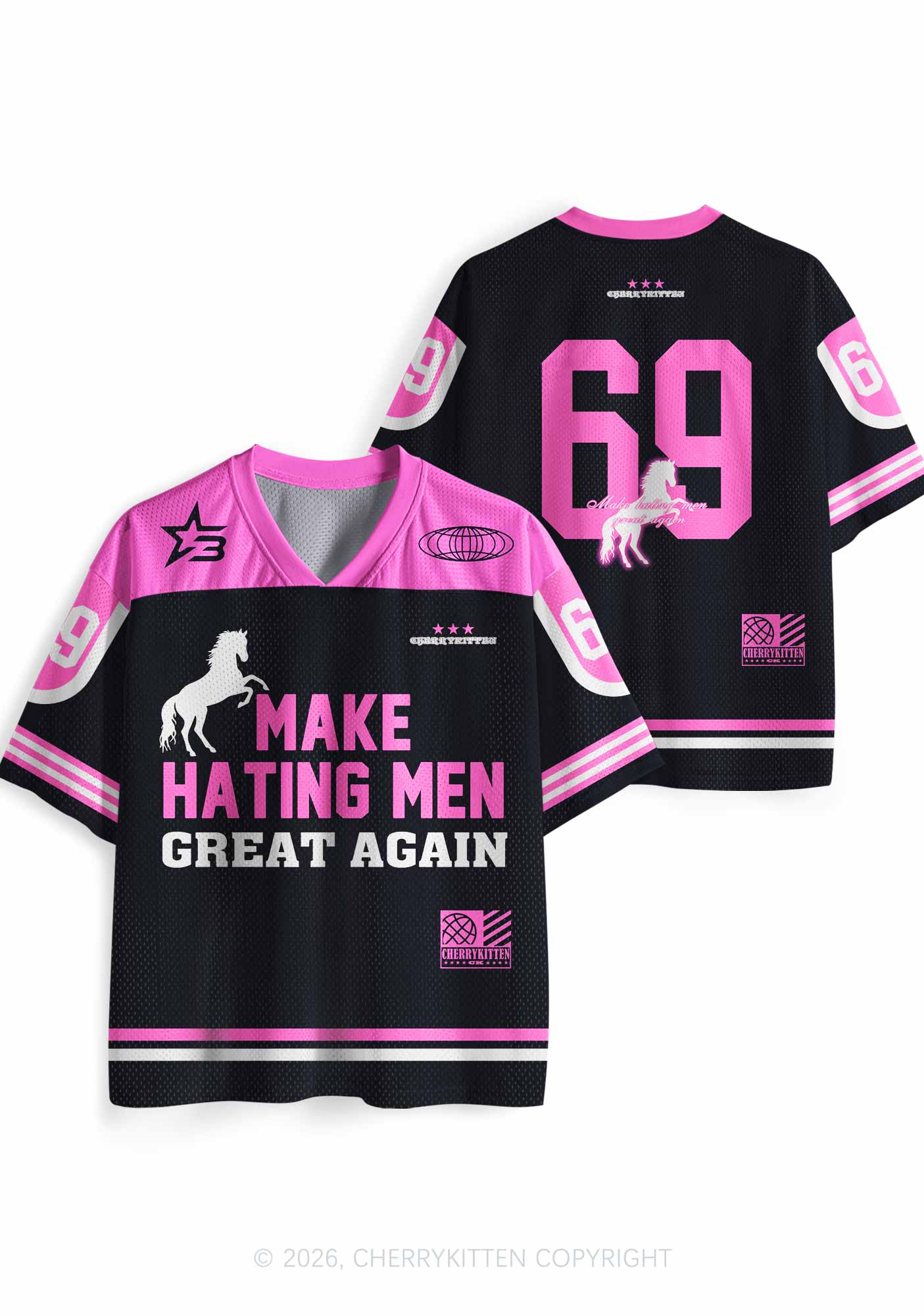 Make Hating Men Great Again Y2K Sport Jersey Shirts Cherrykitten