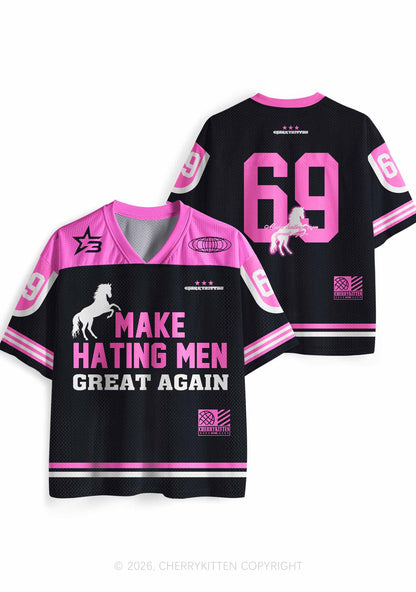 Make Hating Men Great Again Y2K Sport Jersey Shirts Cherrykitten