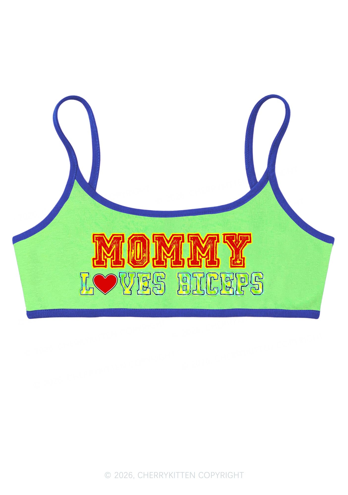 Mommy Loves Biceps Y2K Super Crop Cami Cherrykitten