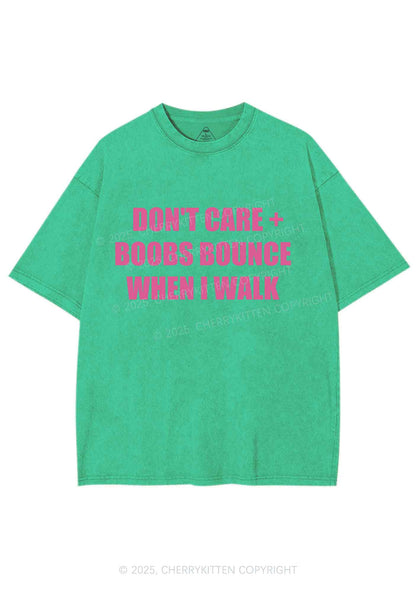 Dont Care Bxxbs Bounce Y2K Shirts Washed Tee Cherrykitten