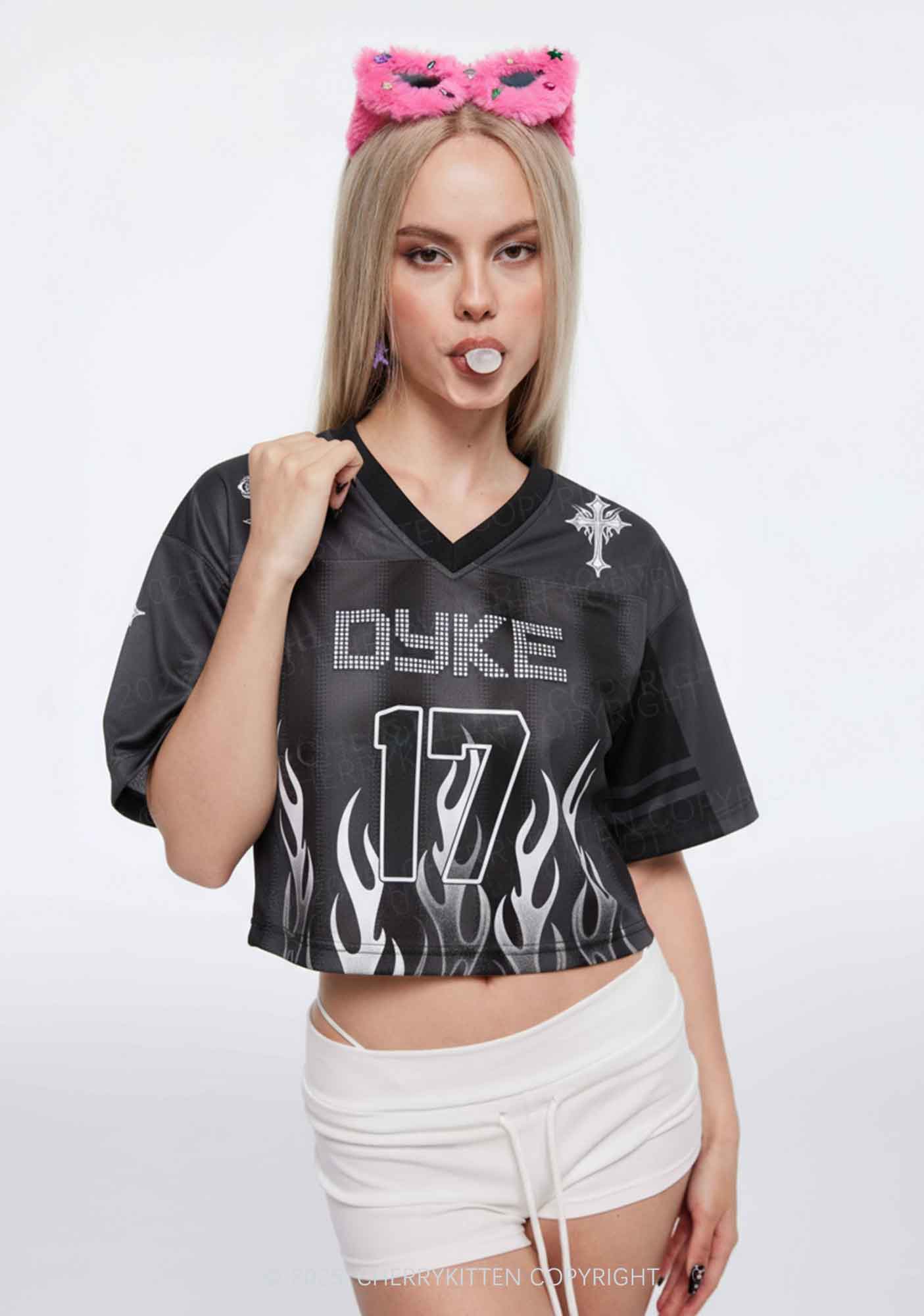 Custom Dyke Pride Y2K Crop Sport Jersey Shirts Cherrykitten
