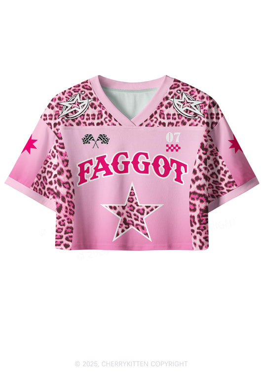 Custom Leopard Star Faggot Pride Y2K Crop Sport Jersey Shirts Cherrykitten