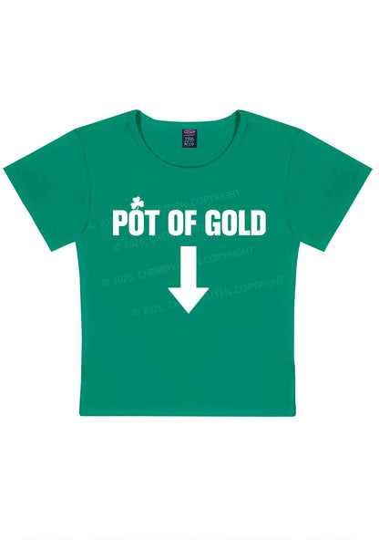 Pot Of Gold St Patricks Y2K Baby Tee Cherrykitten