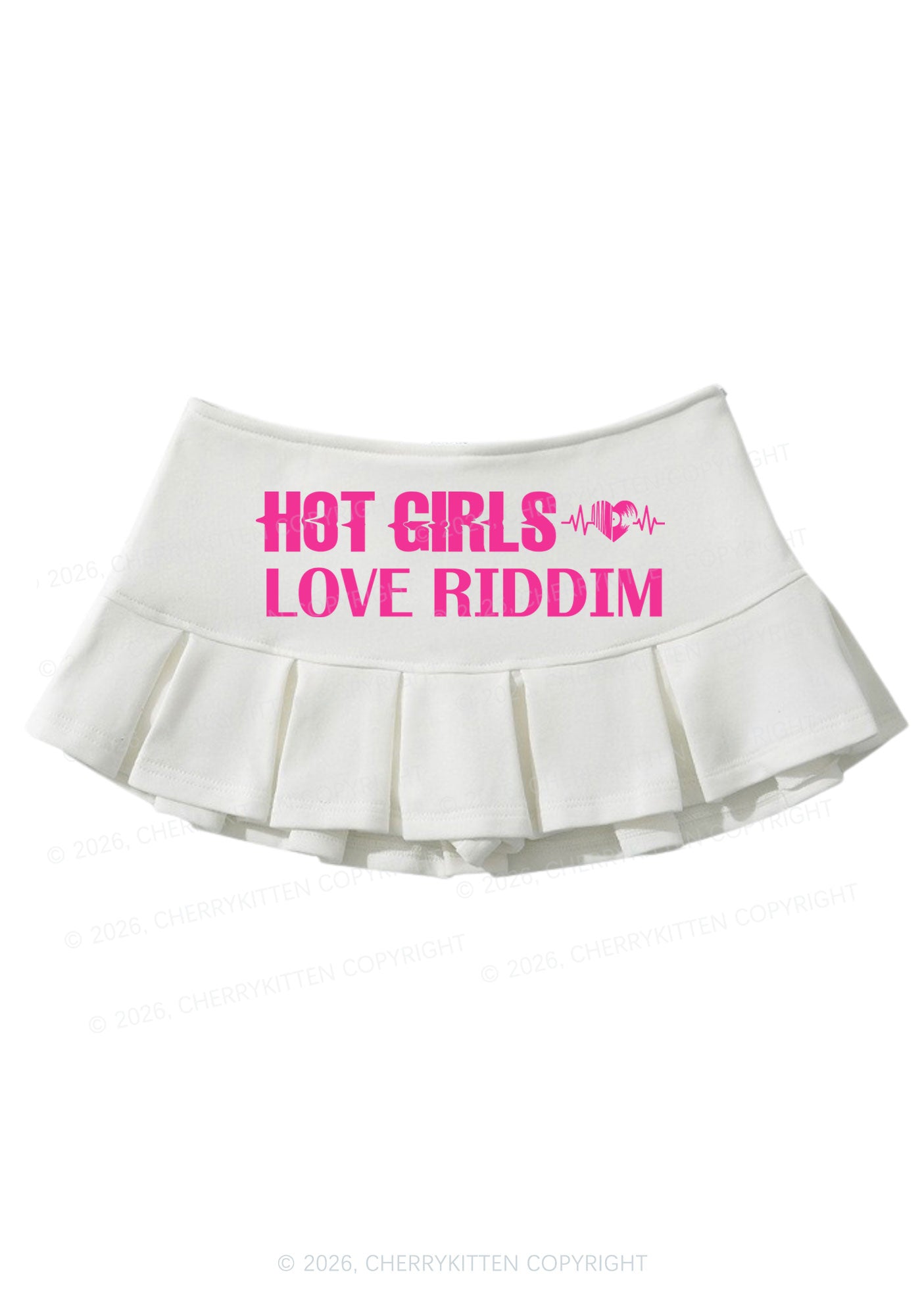 Hot Girls Love Riddim Y2K Mini Pleated Skirts Cherrykitten