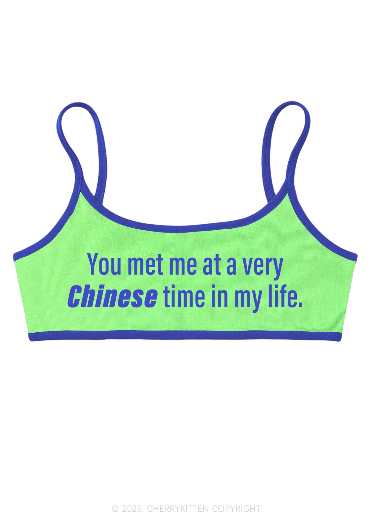 Met Me At Chinese Time In My Life Y2K Super Crop Cami Cherrykitten