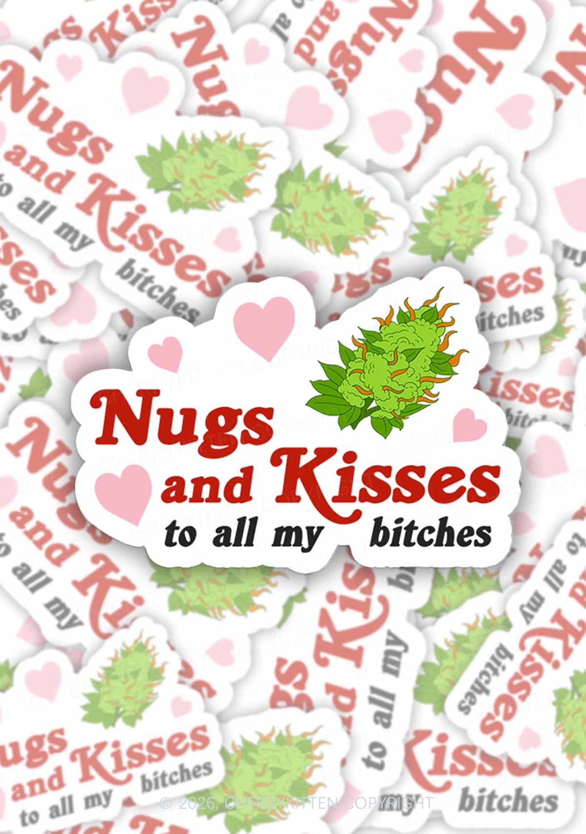 Nxgs And Kisses 1pc Y2K Sticker Cherrykitten