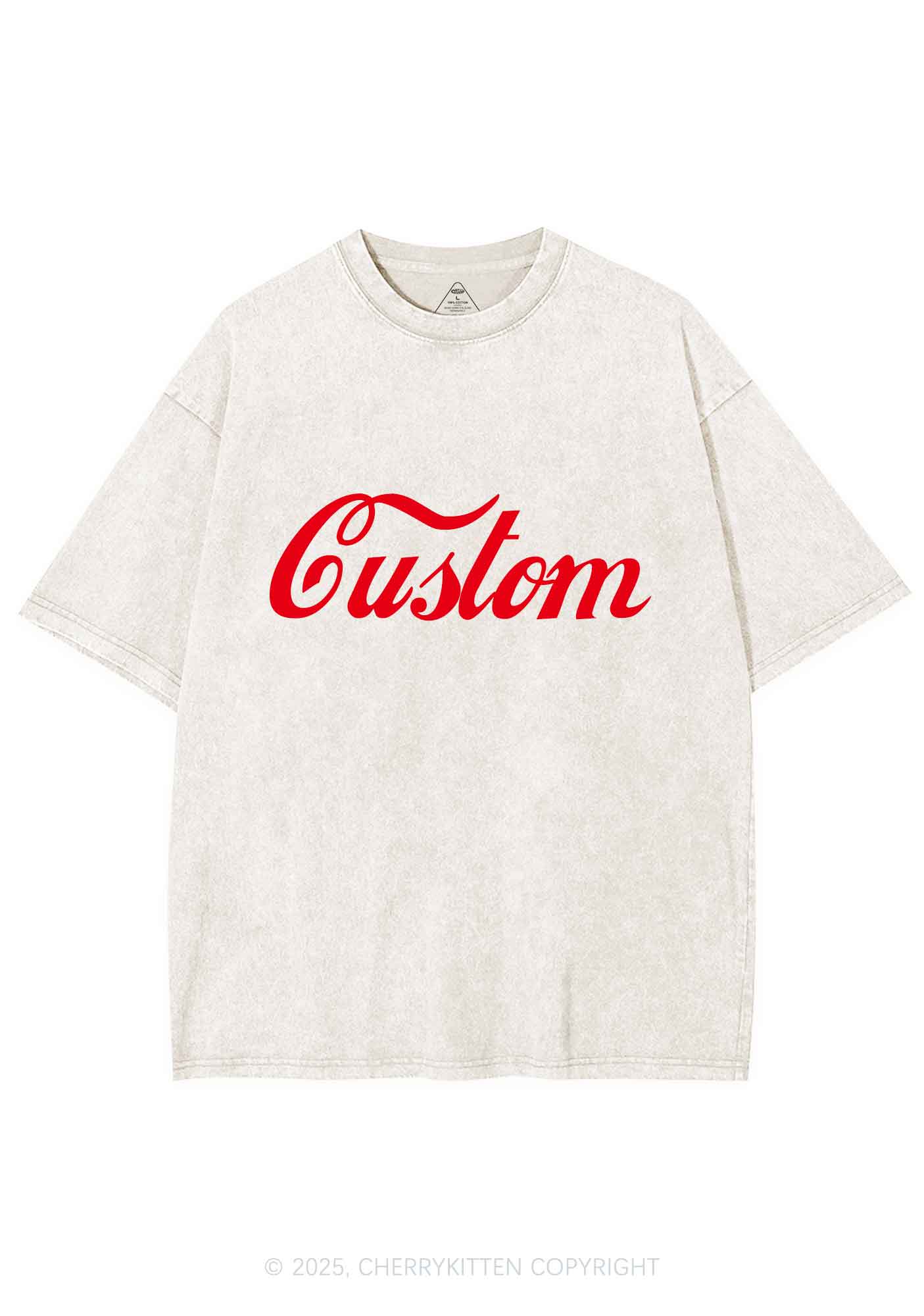 Custom Cola Y2K Shirts Washed Tee Cherrykitten